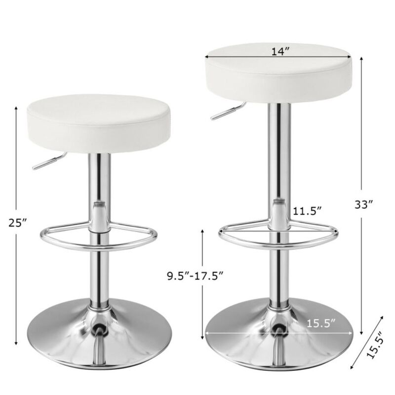 Hivvago 1 PC Round Bar Stool Adjustable Swivel Pub Chair
