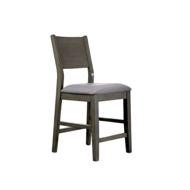 Rico 7pc Counter Height Table Set with 6 Padded Fabric Chairs, Gray image number 2
