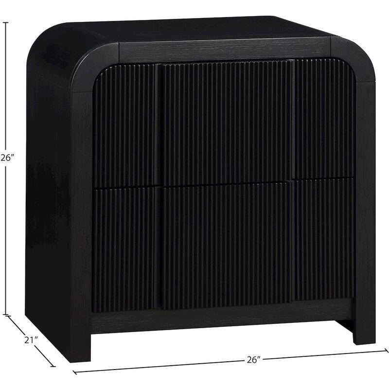 Meridian Furniture Fluted Black Night Stand