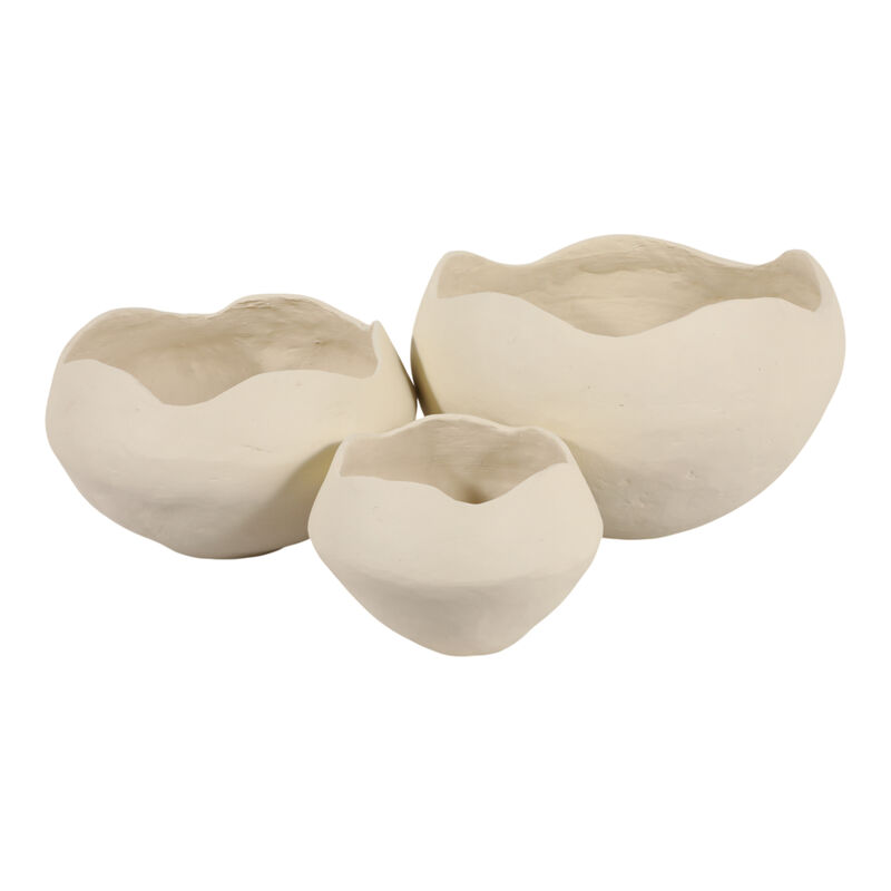 S/3 Curvy Edge Bowls, Ivory image number 3