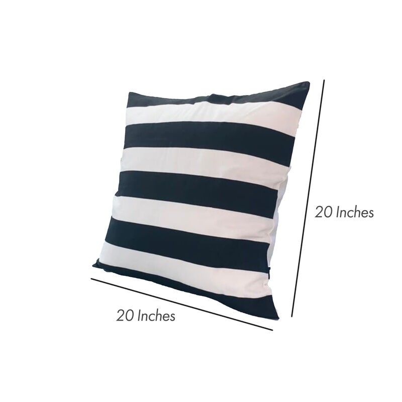 20 x 20 Modern Square Cotton Accent Throw Pillow, Classic Block Stripes