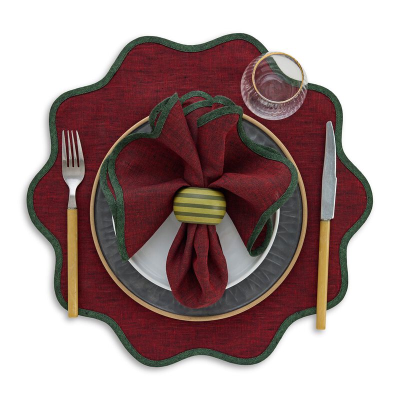 Linen Placemats - Giselle Scallop Edge image number 1