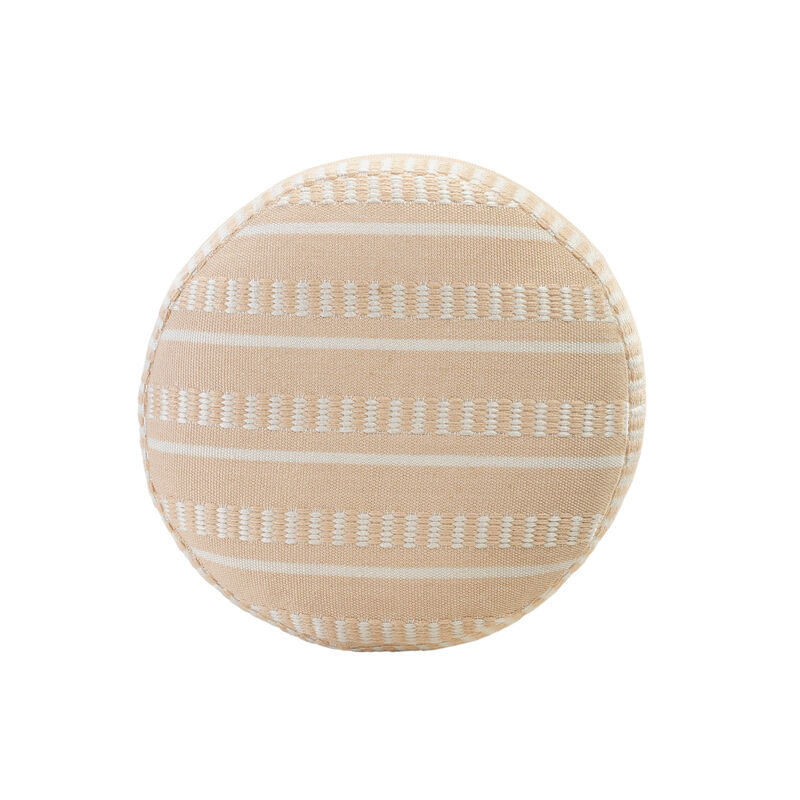 Polyester Round Striped Indoor Outdoor Pouf Ottoman