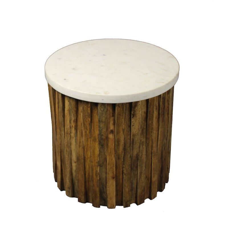 Modern Orlando Accent Table with Marble Top