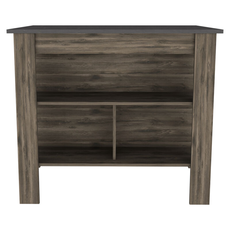Streamdale Cala Kitchen Island, Four Legs, Three Shelves - Dark Brown Onyx image number 0