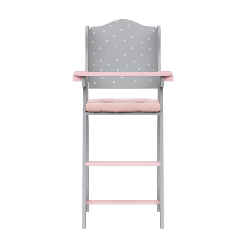Olivia's Little World Princess Polka Dot Baby Doll High Chair Gray image number 0