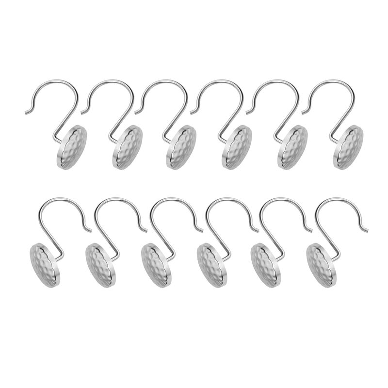 Metal Shower Curtain Hooks, Set of 12 image number 3
