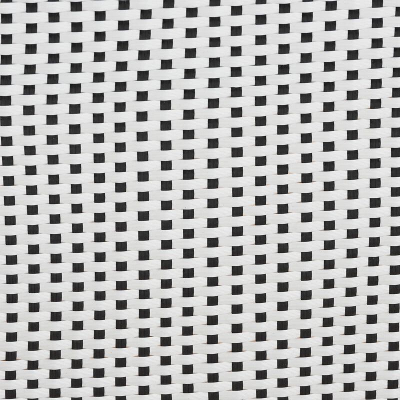 Baxton Studio Genica Classic French Black and White Weaving and Natural Brown Rattan Indoor and Outdoor Bistro Chair