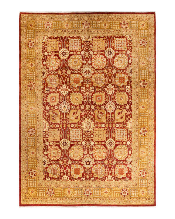 Eclectic, One-of-a-Kind Hand-Knotted Area Rug  - Red, 10' 1" x 14' 3"