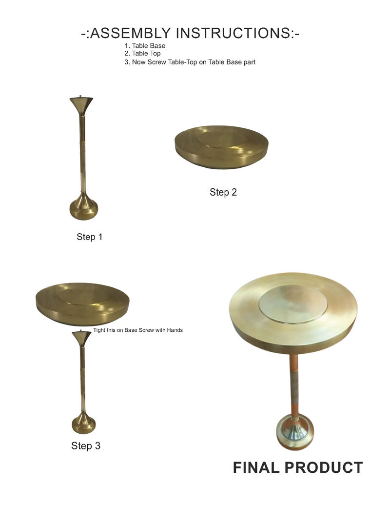 11 Inch Modern Side End Drink Table, Removable Round Top, Sleek Pedestal Base, Gold-Benzara