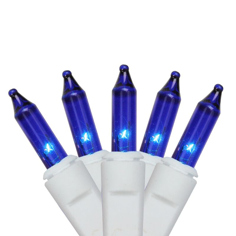 150-Count Blue Mini Icicle Christmas Light Set - 8.75ft  White Wire image number 0