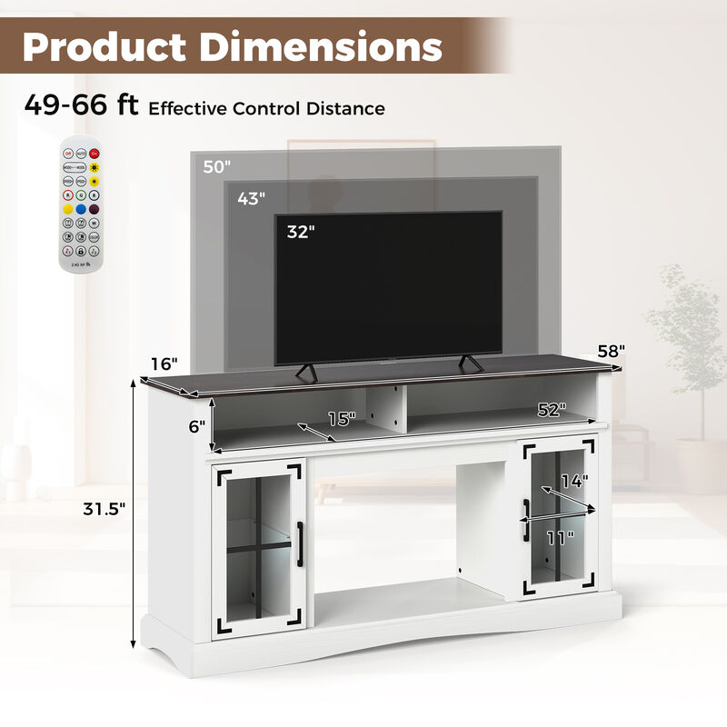 Modern TV Stand with Built-In LED Lighting and Remote Control image number 2