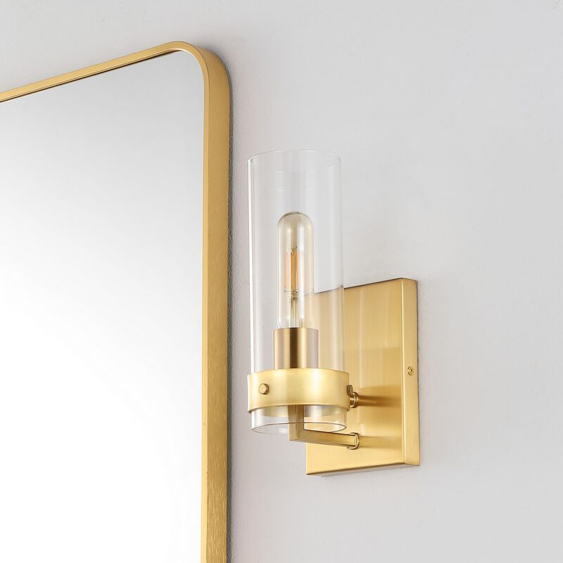 Harper Coastal Minimalist Iron/Glass LED Sconce (Set of 2)