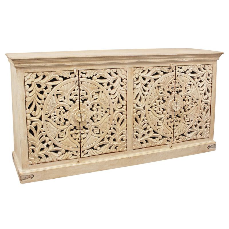 Alex Hamilton Carter Flores 4-Door Sideboard in Distressed White image number 3