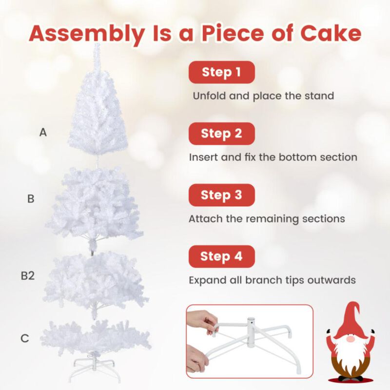 Hivvago White Christmas Tree with Solid Metal Legs image number 6