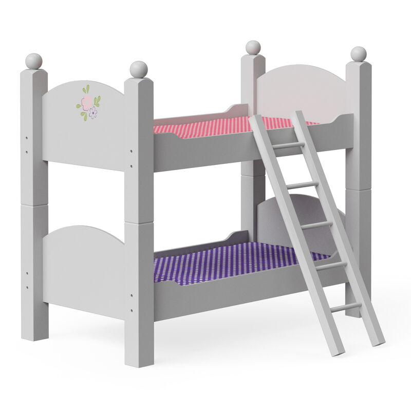 Olivia's Little World Polka Dots Princess 18" Dolls Bunk Bed, White image number 3
