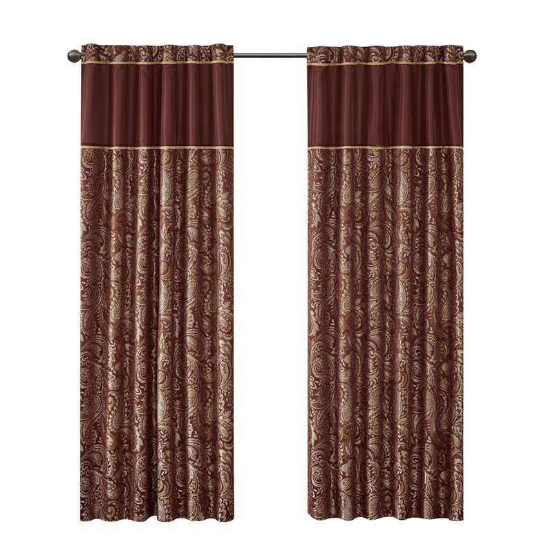 Gracie Mills Thornton Jacquard Curtain Panel Pair - 50x108" image number 0