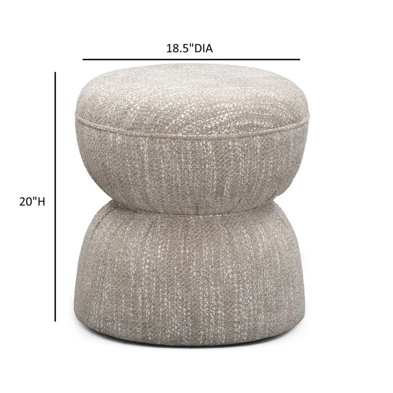Tov Furniture Tomlin Beige Gaming Ruched Ottoman image number 1