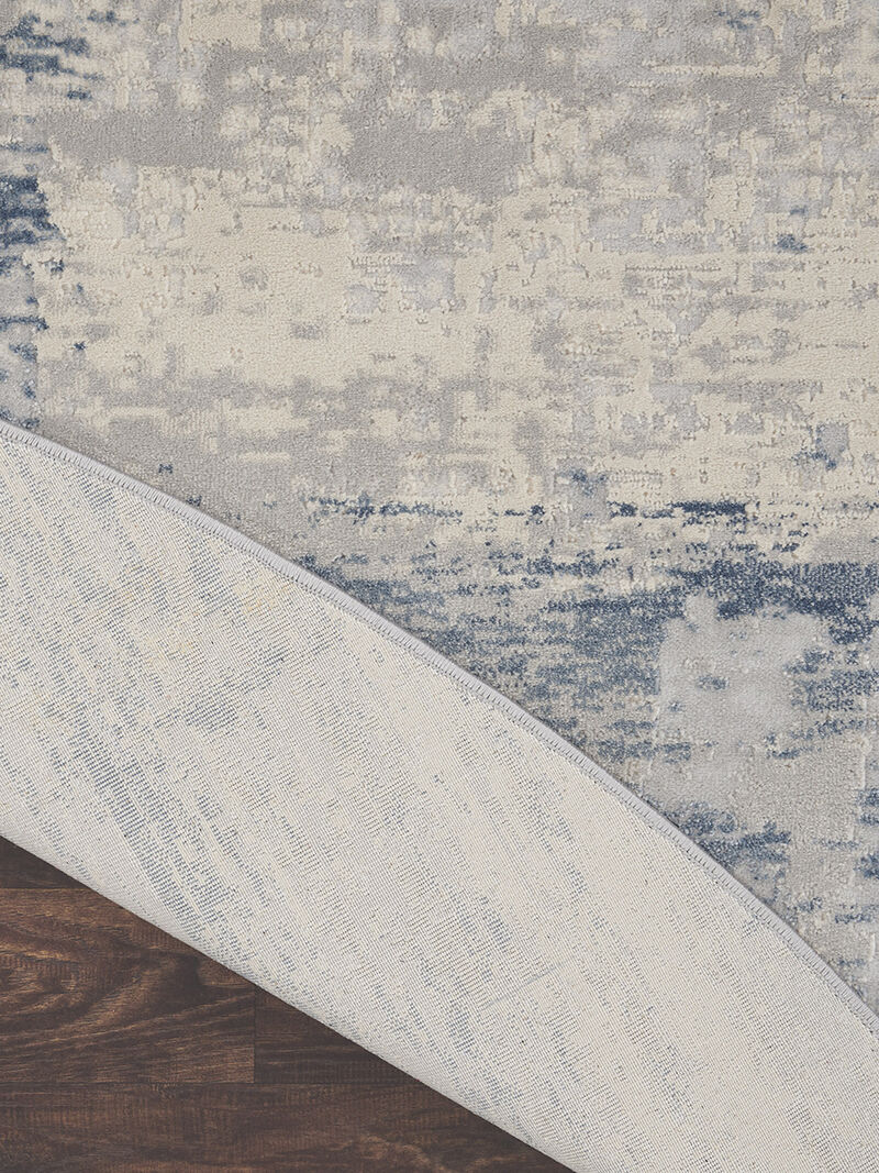 Rustic Textures RUS10 Ivory/Blue 5'3" x Round Rug image number 1