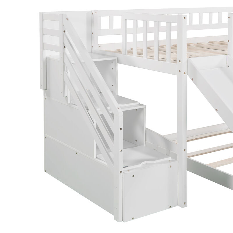 Merax Bunk Bed with Two Drawers and Slide