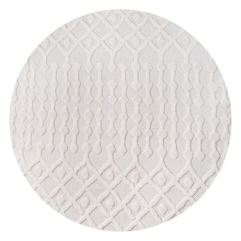 Peralta Moroccan Diamond Round Indoor/Outdoor Area Rug