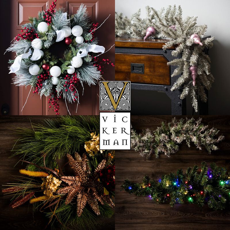 Vickerman 36" Flocked Snow Ridge Artificial Christmas Wreath, Unlit - Faux Snowy Christmas Wreath - Indoor Seasonal Home Wall Decor image number 4