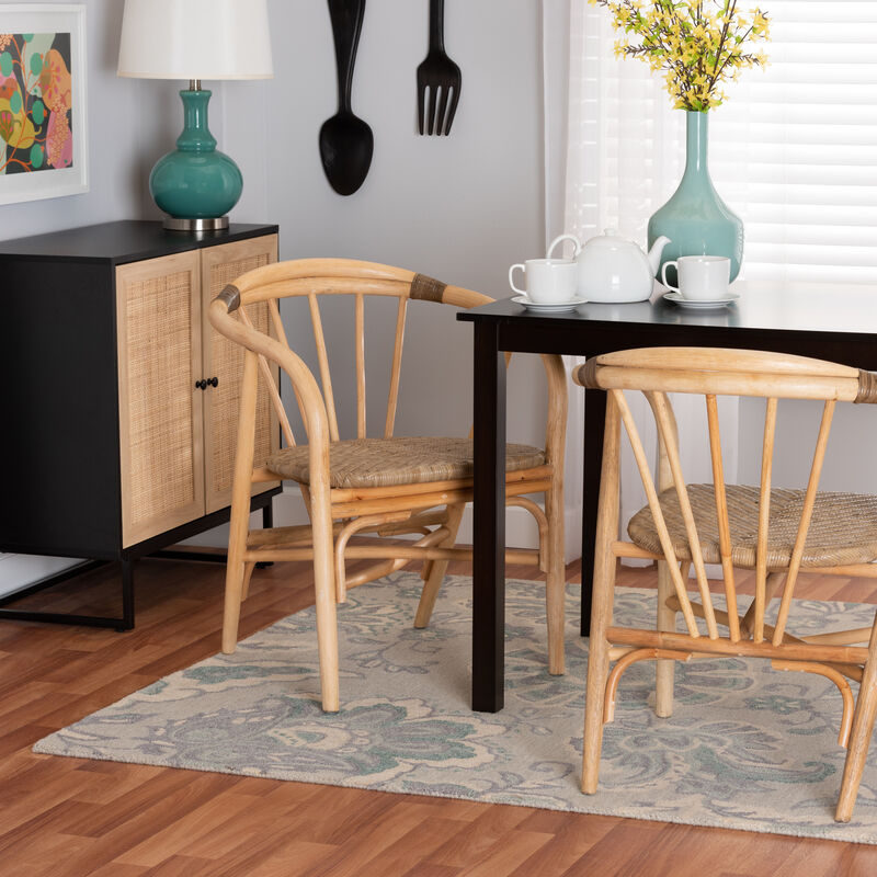 Bali & Pari Kyoto Modern Bohemian Natural Brown Rattan Dining Chair
