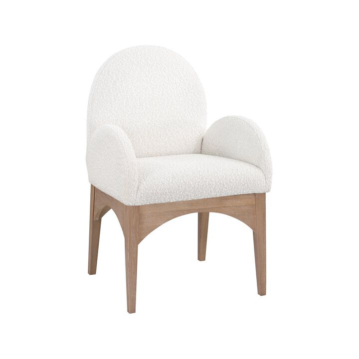 Meridian Furniture Waldorf Cream Boucle Fabric Dining Chair