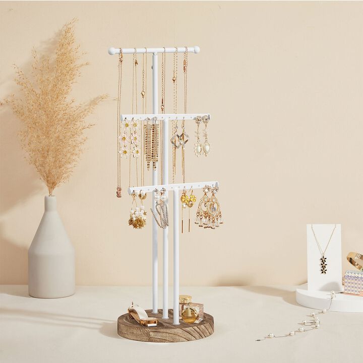 BreeBe White Jewelry Stand for Display