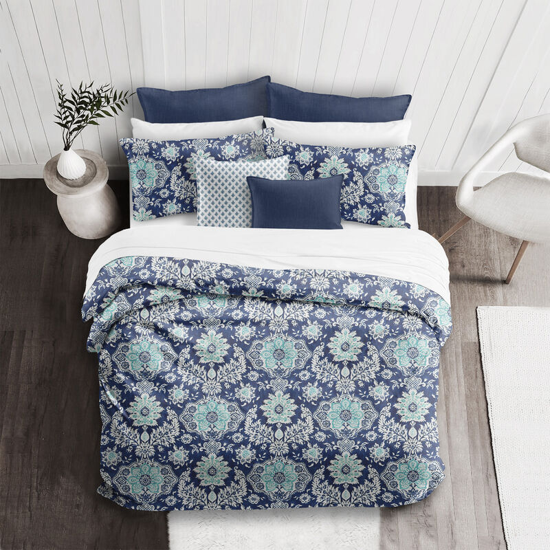 6ix Tailors Fine Linens Osha Blue/Aqua Comforter Set image number 3