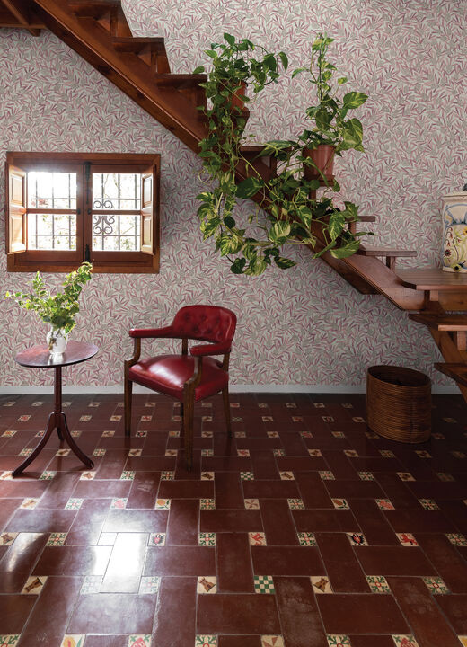 Zulma Pink Decorative Botanical Wallpaper