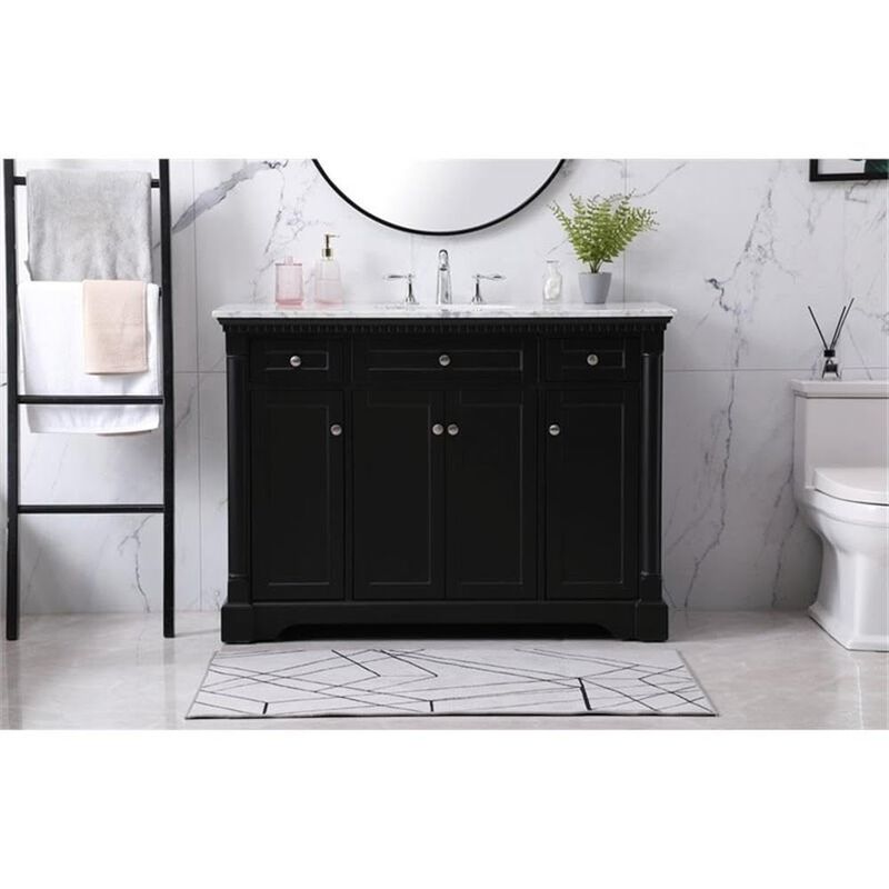 Elegant Kitchen and Bath 48 inch Single bathroom vanity set in black image number 7