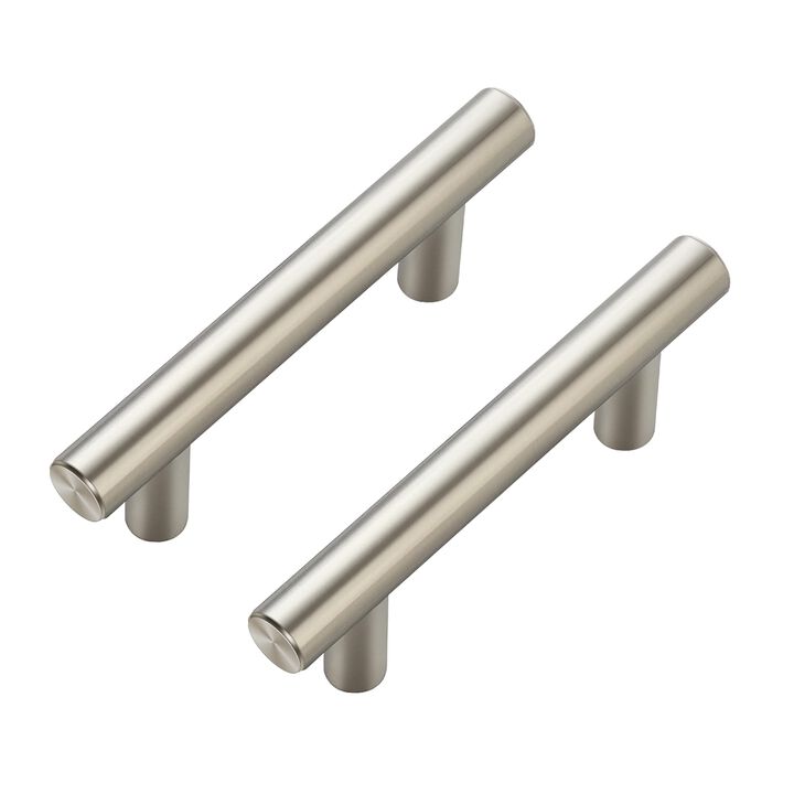 JOY DECOR 5 Pack Cabinet Handles, Brushed Nickel Cabinet Pulls, 2-1/2 in Hole Center Kitchen Cabinet Handles, Stainless Steel T