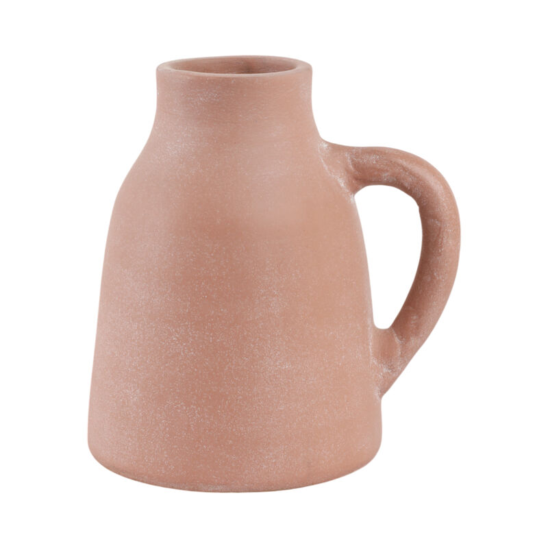 8x8" Terracotta Vase w/ Handle image number 0