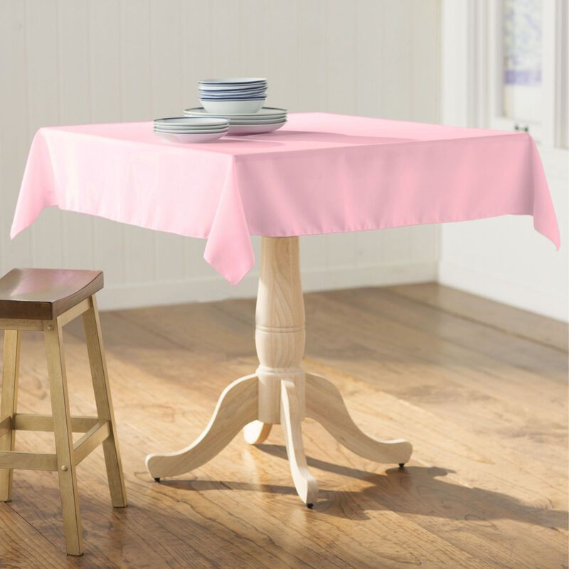 58-Inch Square Polyester Poplin Tablecloth for Dining and Kitchen Tables image number 1