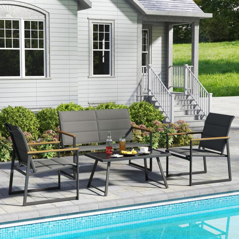Hivvago 4-Piece Outdoor Conversation Patio Furniture Set