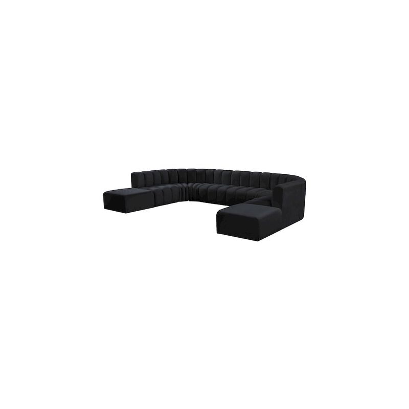 Meridian Furniture Arc Black Velvet Modular Sofa