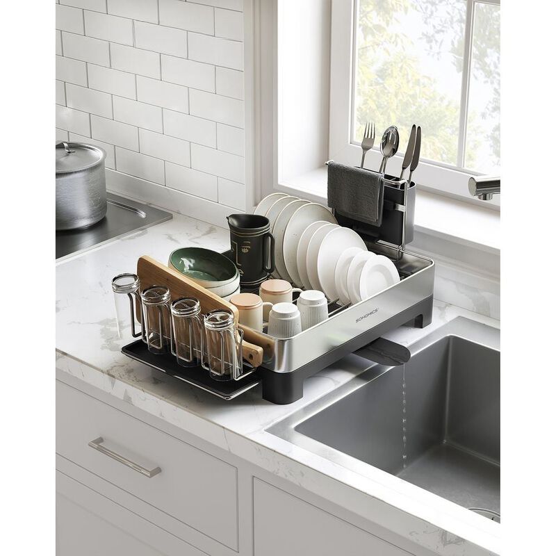 Stainless Steel Dish Drying Rack Multi-Tier Design with Draining Tray image number 1