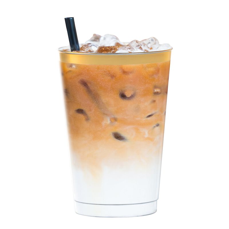 12 oz. Clear with Metallic Gold Rim Round Tumbler (240 Cups) image number 2
