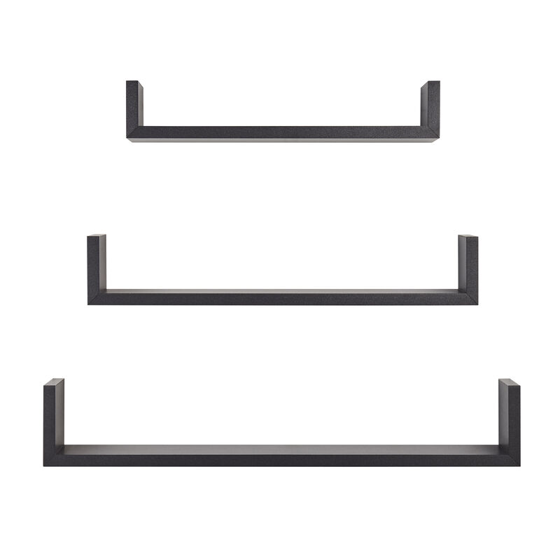 Aalto U-Shaped Floating Wall Shelves - Set of 3 Sizes