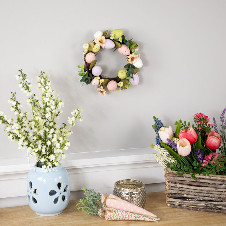 Pastel Speckled Easter Egg Artificial Mini Twig Wreath - 7"