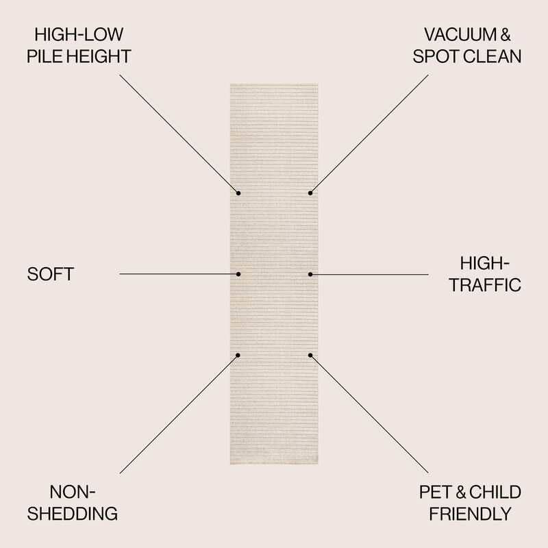 Aarhus Minimalist Scandi Striped Area Rug