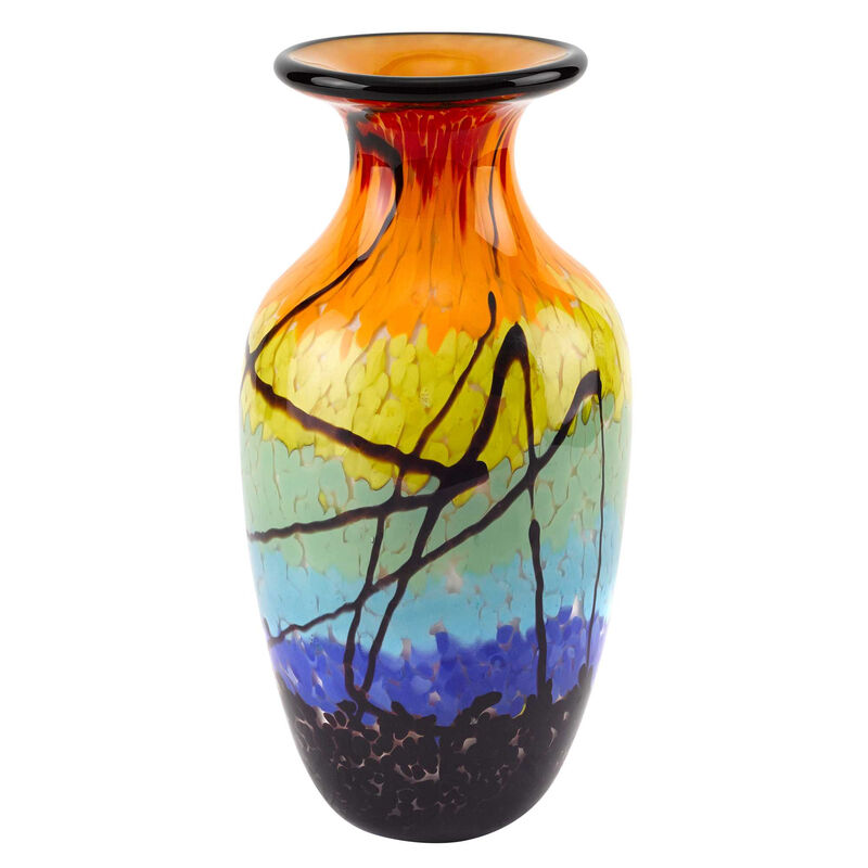 Modern Glass Urn-Shaped Vase for Living Room, Dining, or Office