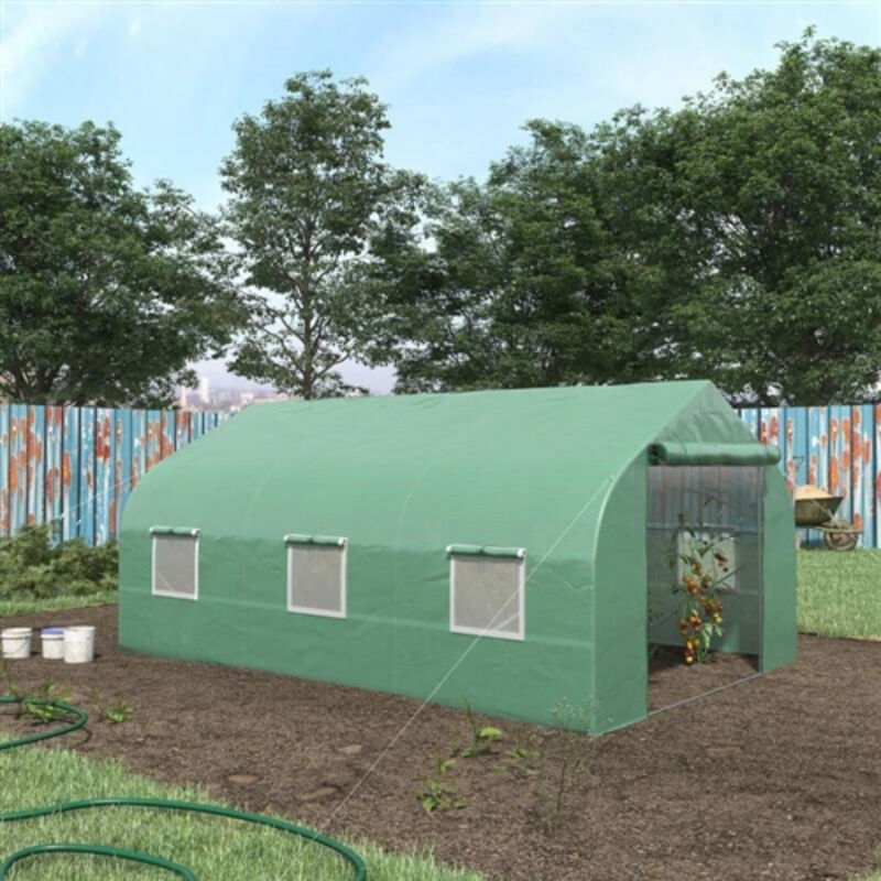 Heavy Duty Steel Frame Greenhouse with PE Cover – Strong, Durable Garden Shelter
