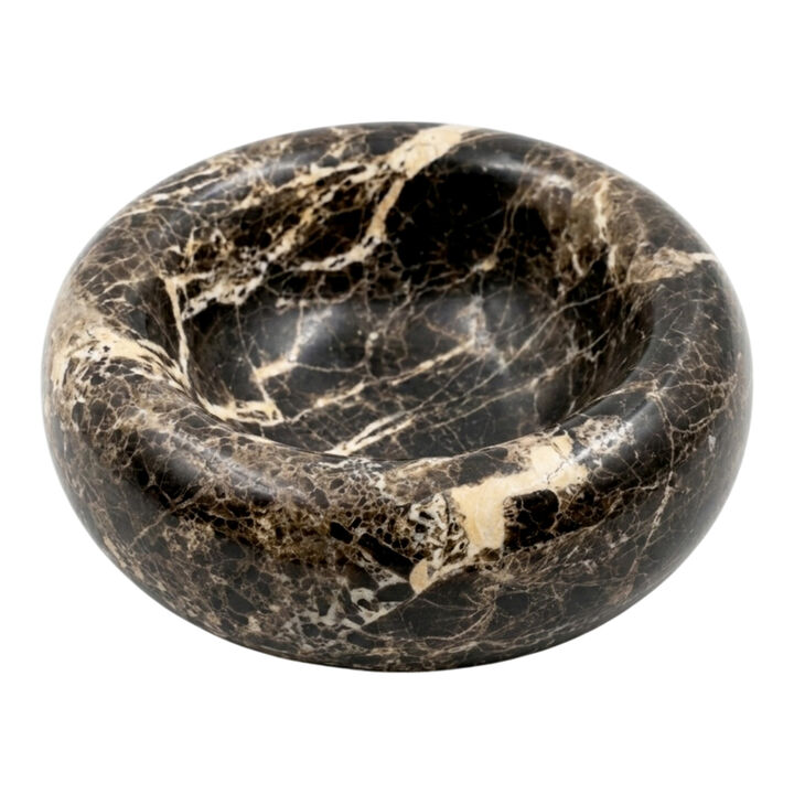 5" Chunky Bowl, Dark Emperador Marble