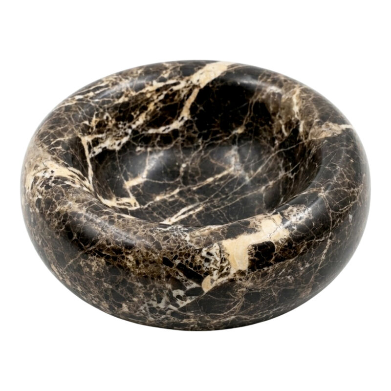 5" Chunky Bowl, Dark Emperador Marble image number 0