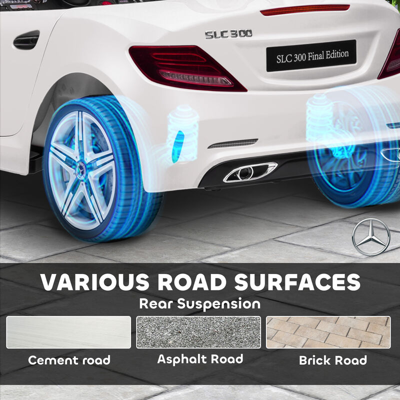 BreeBe Mercedes SLC 300 Licensed Kids Electric Car with Remote Control, 12V Battery Powered Kids Ride on Car with Music, Lights image number 6