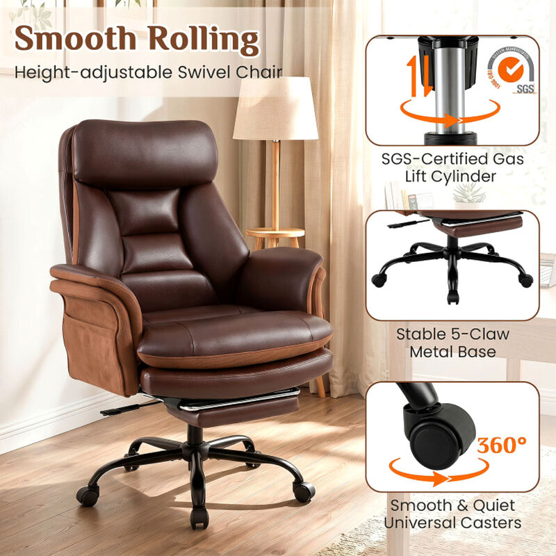 Ergonomic Faux Leather Office Chair for Big and Tall Users Home Office image number 9