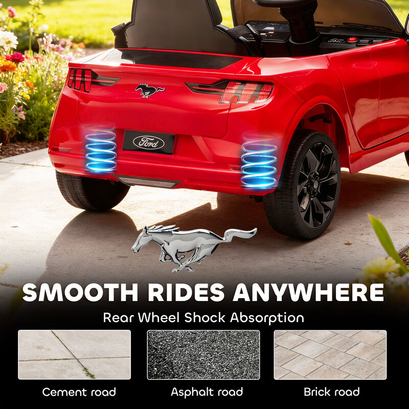 BreeBe 12V Kids Ride On Car, Licensed Ford Mustang Mach-E Electric Car with Remote Control, LED Light, Music image number 7