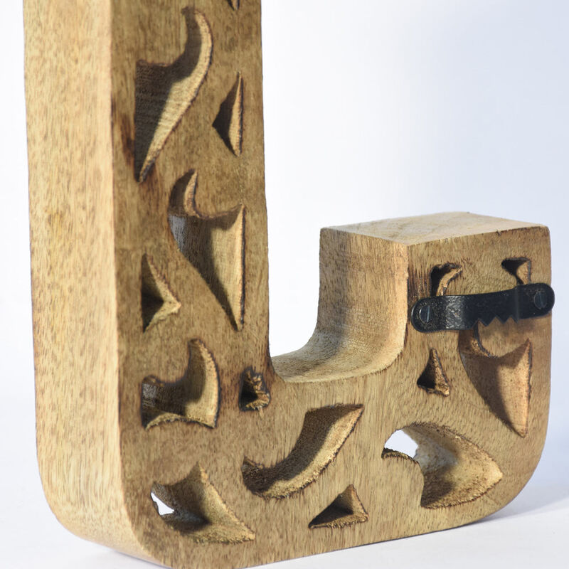 Vintage Natural Gold Handmade Eco-Friendly "J" Alphabet Letter Block For Wall Mount & Table Top Décor